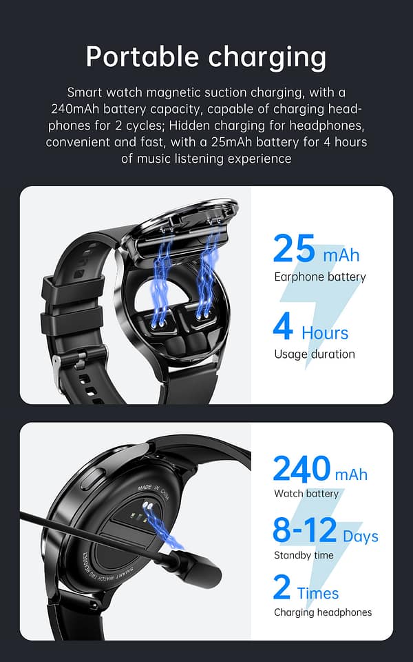 X10 Smart Watch With Built in TWS Earbuds 2 in 1 - Image 13